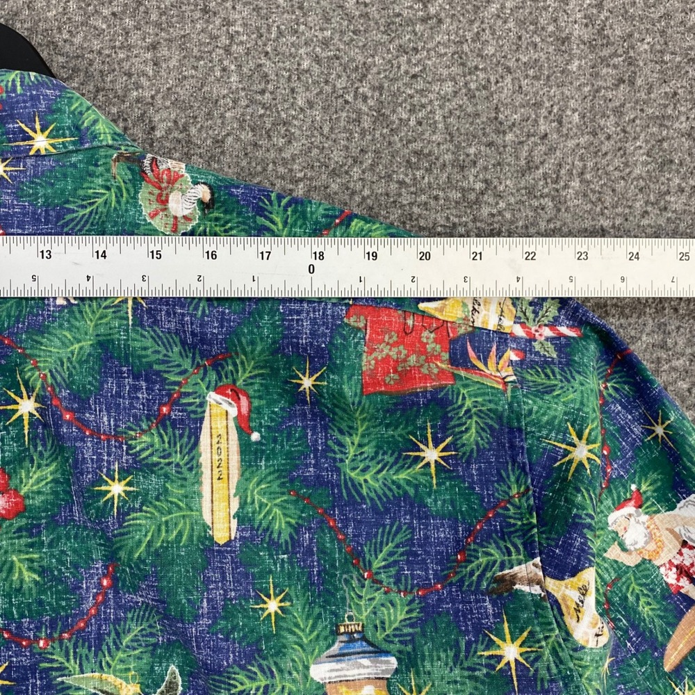 Reyn Spooner Mele Kalikimaka Hawaiian Shirt Men 2XL Blue Christmas 2022 Aloha - Picture 12 of 16